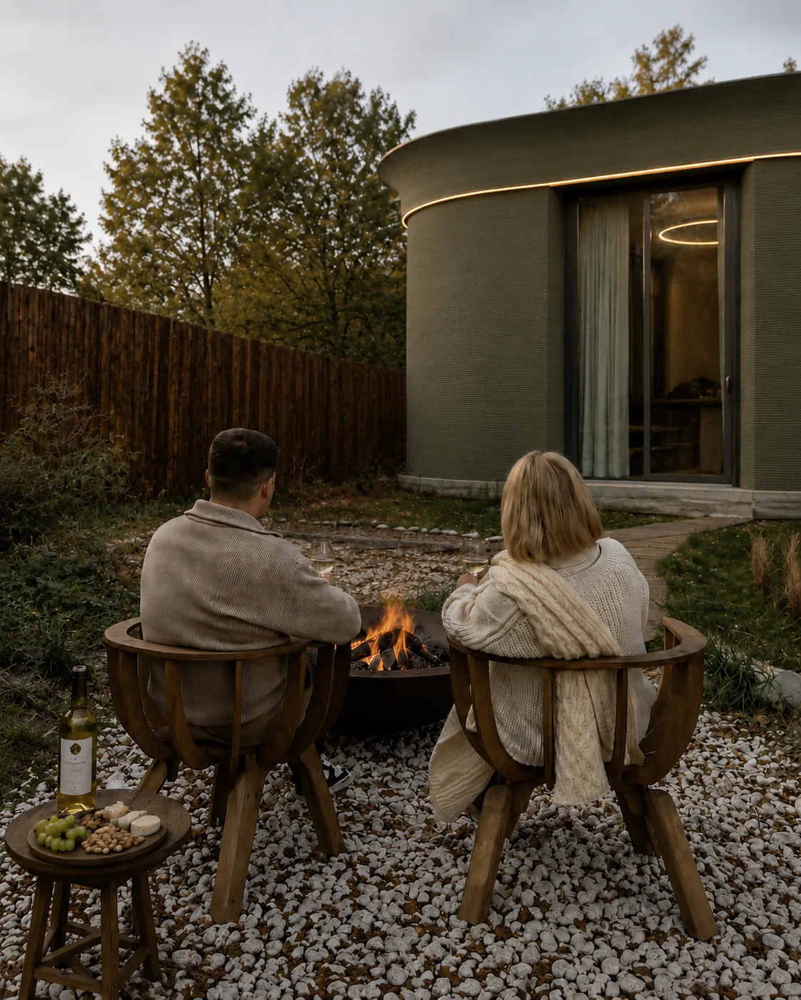 Silva Embrace mantelzorgwoning met twee bewoners bij een vuurplaats